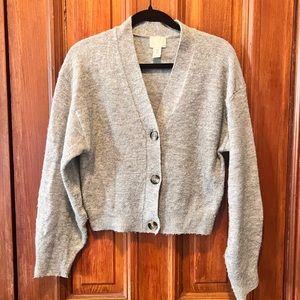 Gray Woven Cardigan